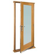 External Oak Pattern 10 with Clear Glass Timber Doorset Prefinished Medium Light Oak (30") -  still stock left
