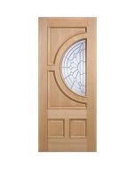 External Door Oak Empress with Zinc Clear Double Glazing Untreated (one door leaf)