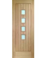 Internal Door Oak Contemporary Suffolk 4 Light with Obscure Glass Unfinished