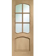 Internal Oak Door Riviera Glazed with Raised Moulding Untreated LPD